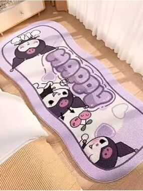 Roffatide Kuromi Cartoon Irregular Plush Floor Mat 40 x 120 cm